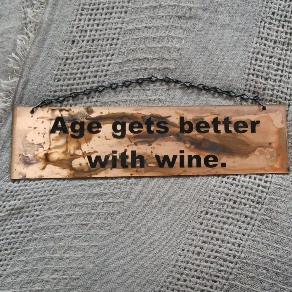 Kitchen She Shed Garage Copper Sign Wine